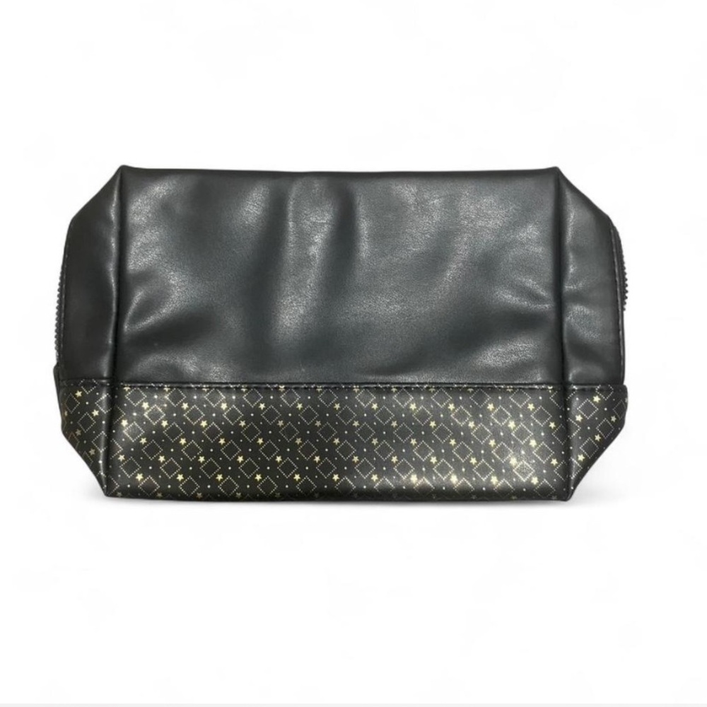 Yves Saint Laurent Beauté Luxury Makeup Toiletry Pouch Black Gold Star Geometric - Picture 5 of 8